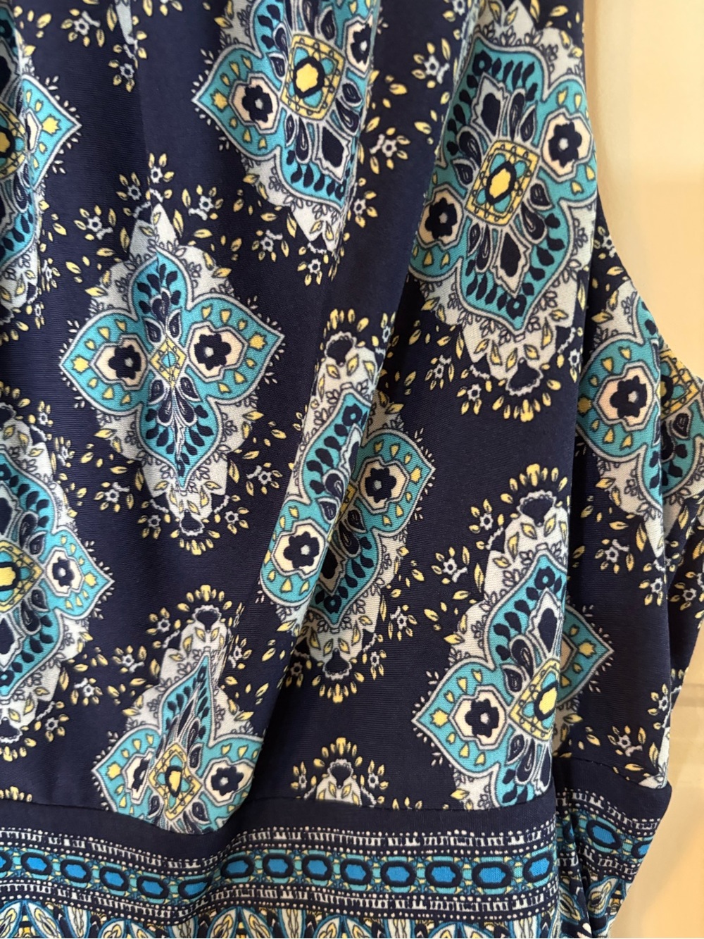 London Times Navy and Light Blue Printed Maxi Dress - Picture 4 of 5